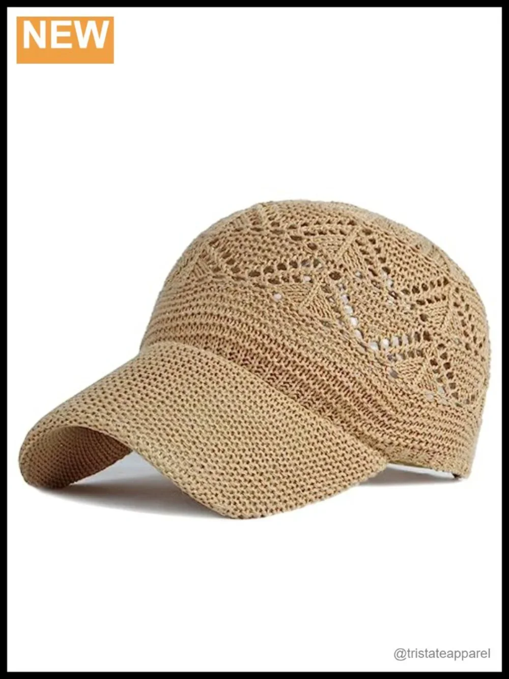 Women's Crochet Knit Baseball Cap Sun Protection Adjustable Summer Hat